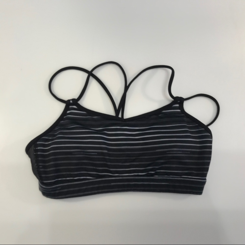 COPY - Black striped Lululemon sports bra